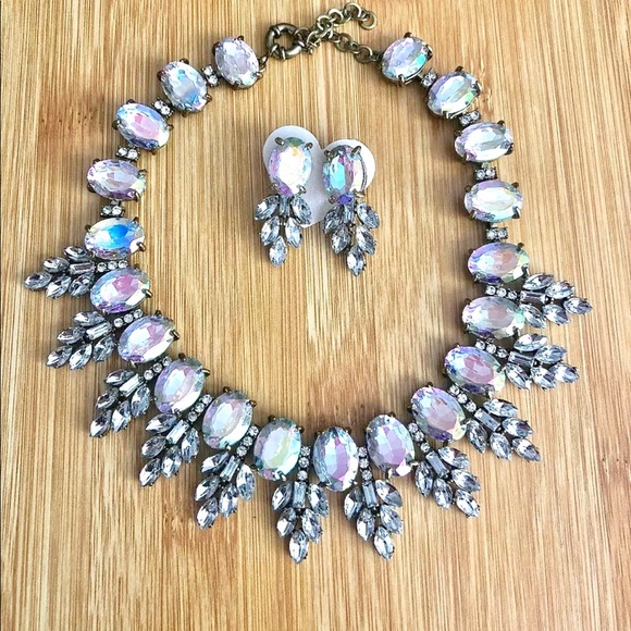 Jewelry - Ab Crystal Choker Necklace & Earring Set